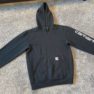 Carhartt k288 hoodie men small loose fit slightly faded black